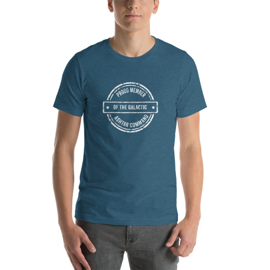 Proud Member of the Galactic Ashtar Command Unisex T-shirt Heather Deep Teal