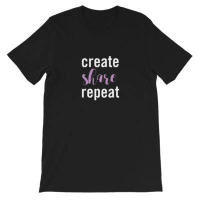 Create Share Repeat Unisex T-shirt Black