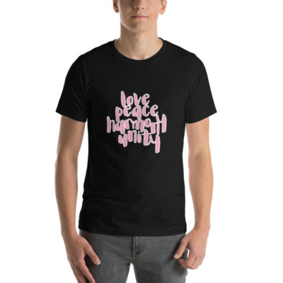 Love Peace Harmony Unity Unisex T-shirt Black