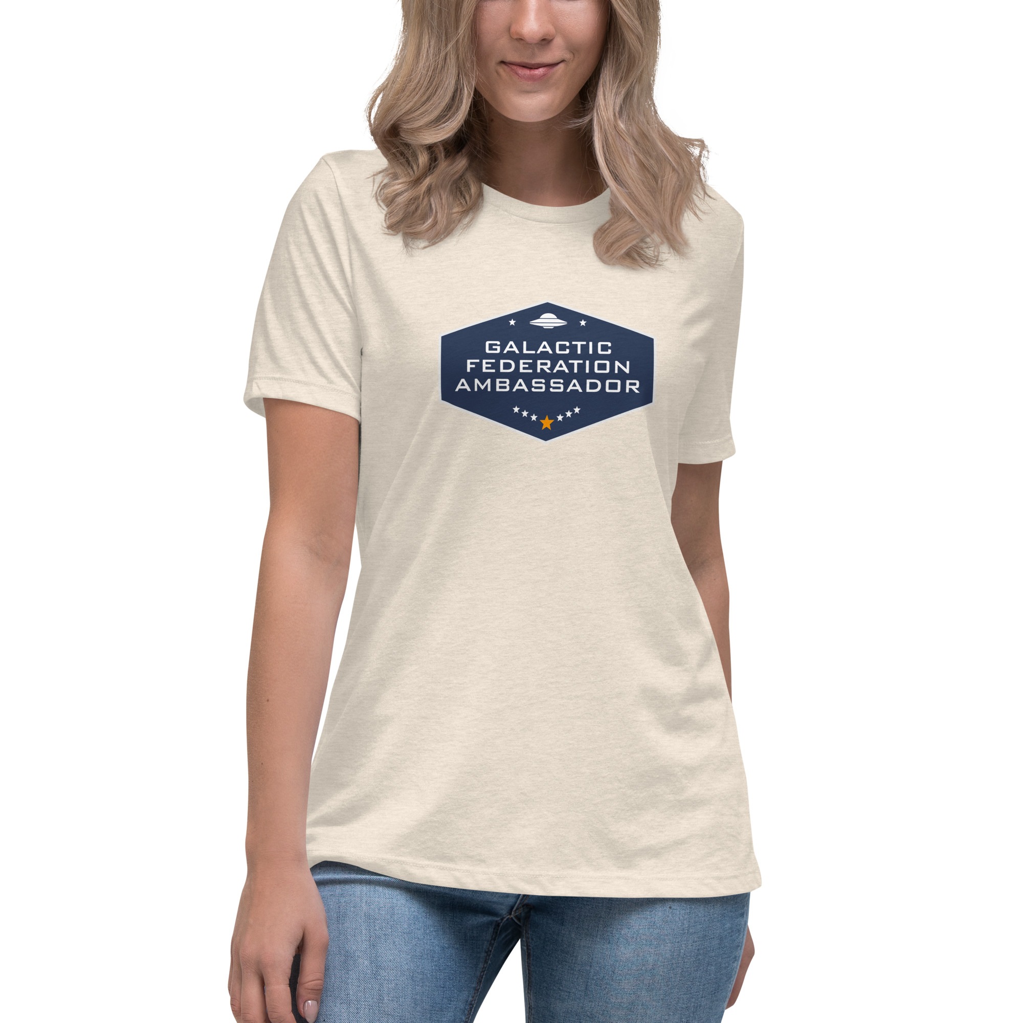 Galactic Federation Ambassador Women's T shirt Heather Prism Natural